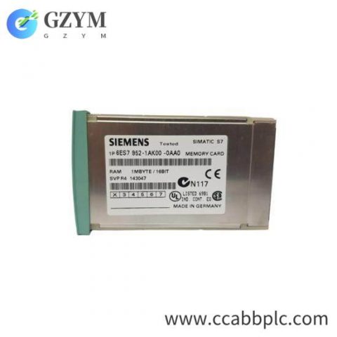 SIEMENS 6ES7952-1AK00-0AA0 RAM Memory Card: Industrial Control Module